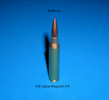 Load image into Gallery viewer, 338 Lapua Magnum with Hornady’s 285gr Hollow Point bullet.