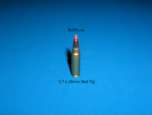 Load image into Gallery viewer, 5.7 x 28mm with Hornady’s V-Max 40gr, Red Tip bullet