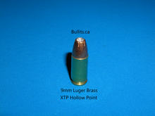 Load image into Gallery viewer, 9mm Luger (9x19) Brass casings with 147gr, Hornady’s XTP (Hollow Point) bullet.