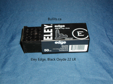 Load image into Gallery viewer, 22 LR Eley “Edge”, Black Oxyde casings, 40 grain bullets. Box of 50