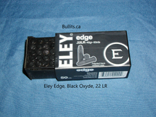Load image into Gallery viewer, 22 LR Eley “Edge”, Black Oxyde casings, 40 grain bullets. Box of 50