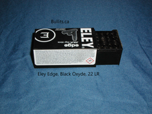 Load image into Gallery viewer, 22 LR Eley “Edge”, Black Oxyde casings, 40 grain bullets. Box of 50