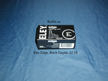 Load image into Gallery viewer, 22 LR Eley “Edge”, Black Oxyde casings, 40 grain bullets. Box of 50