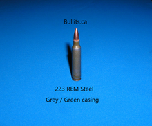 Load image into Gallery viewer, 223 REM Steel Grey/Green casing and a 55gr FMJ bullet
