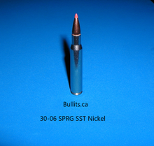 Load image into Gallery viewer, 30-06 SPRG with a Hornady SST 165gr bullet and a Nickel casing
