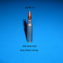Load image into Gallery viewer, 308 WIN with Grey Steel casing and a Full Metal Jacket bullet
