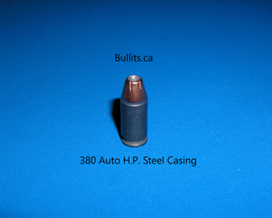 380 ACP / 9mm Short, Grey Steel casing with Hornady’s 90gr, XTP Hollow Point bullet