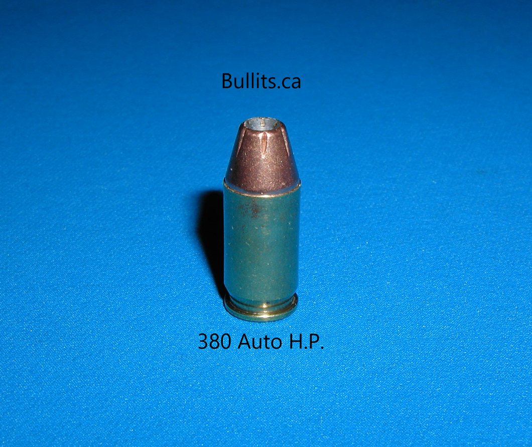 380 ACP / 9mm Short, Brass casing with Hornady’s 90gr, XTP Hollow Point bullets