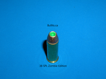 Load image into Gallery viewer, Zombie Hunting: 38 SPL with Hornady’s 158gr XTP, Hollow Point &amp; Green Tip bullet
