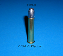 Load image into Gallery viewer, 45-70 Gov’t with a 450gr Lead bullet
