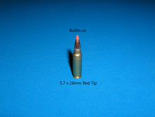 Load image into Gallery viewer, 5.7 x 28mm with Hornady’s V-Max 40gr, Red Tip bullet
