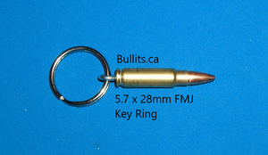 Key Ring: 5.7 x 28mm with Full Metal Jacket bullets
