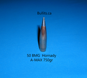 Educational Material: 50 BMG, Hornady A-Max 750gr bullet