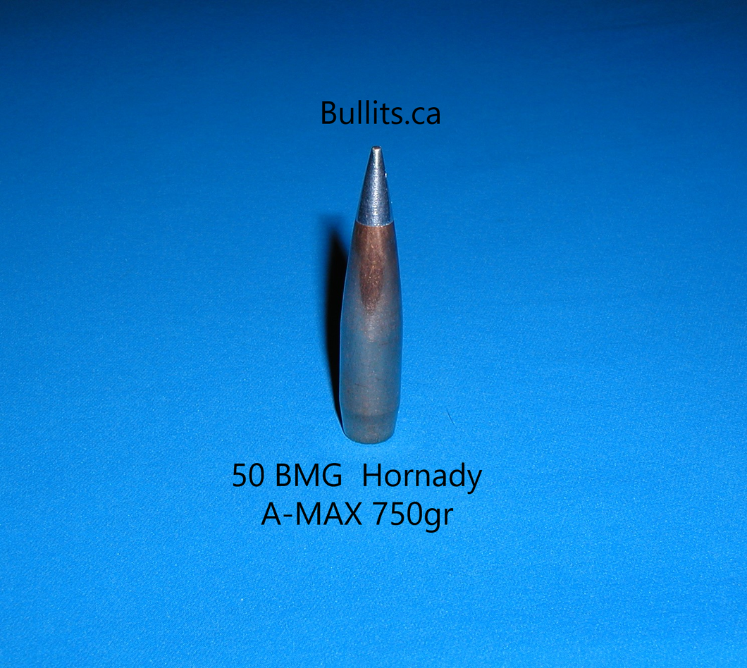 Educational Material: 50 BMG, Hornady A-Max 750gr bullet