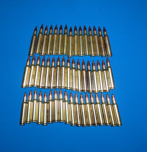5.56 NATO, with 55gr FMJ bullets, imperfect, lot of 50