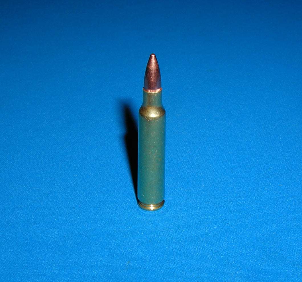 5.56 NATO with a 55gr, Full Metal Jacket bullet