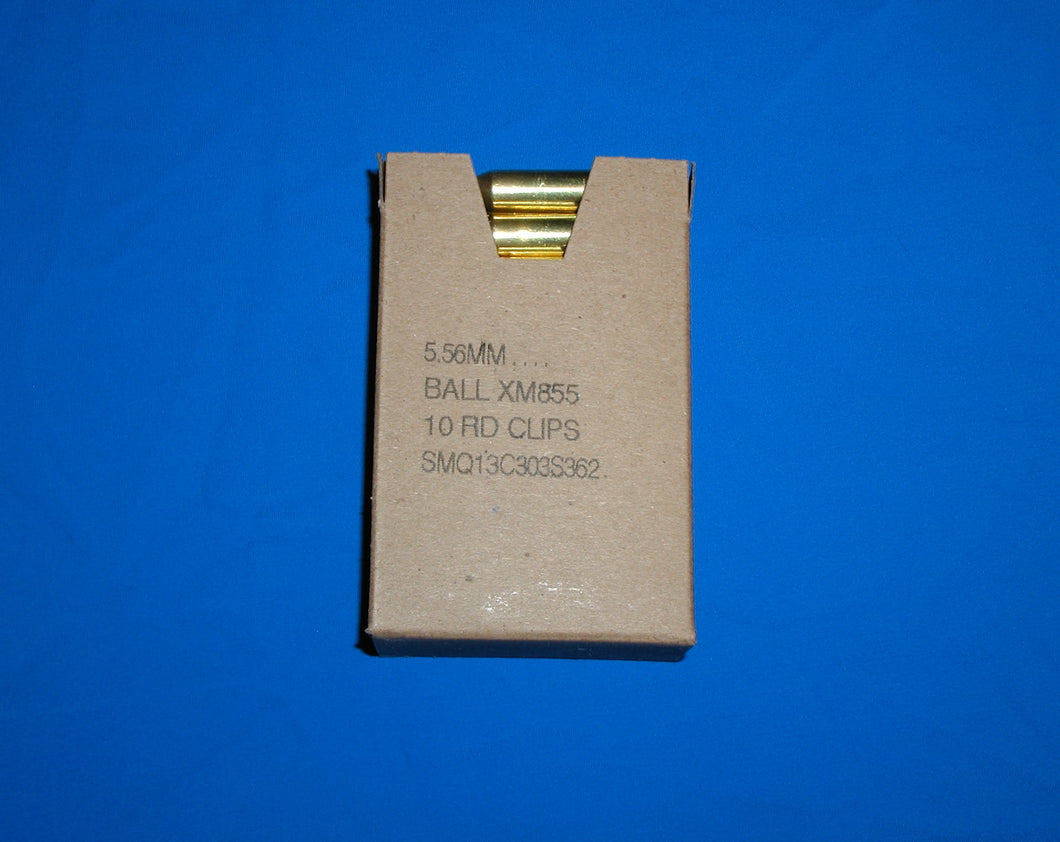 5.56 NATO   1 complete box (30 bullets), with Green Tip, Ball Ammunition.