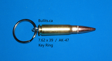 Load image into Gallery viewer, Key Ring: AK-47 / 7.62 x 39 Brass &amp; Steel casings
