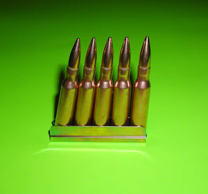 7.62 x 54R Dragunov metal clip & Copper color Steel casings