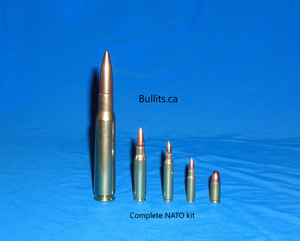 Complete NATO kit with all 5 different calibers: 9mm Luger to 50 BMG