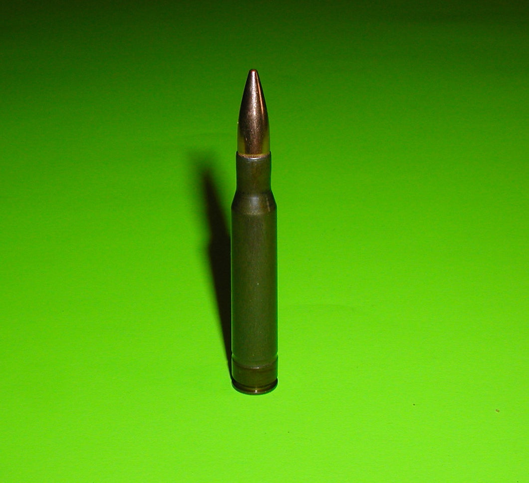 30-06 SPRG with a Green Steel casing & FMJ bullet