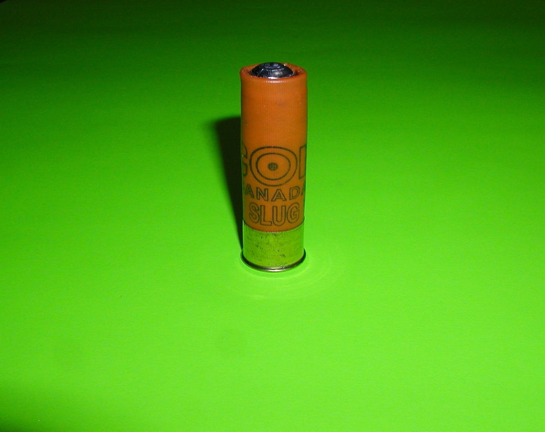 12 x 3 inch (12ga x 76mm) shotshells with 1 ounce slugs